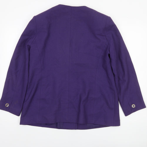 Eastex Women's Purple Wool Suit Jacket UK 16 Classic Lined Blazer