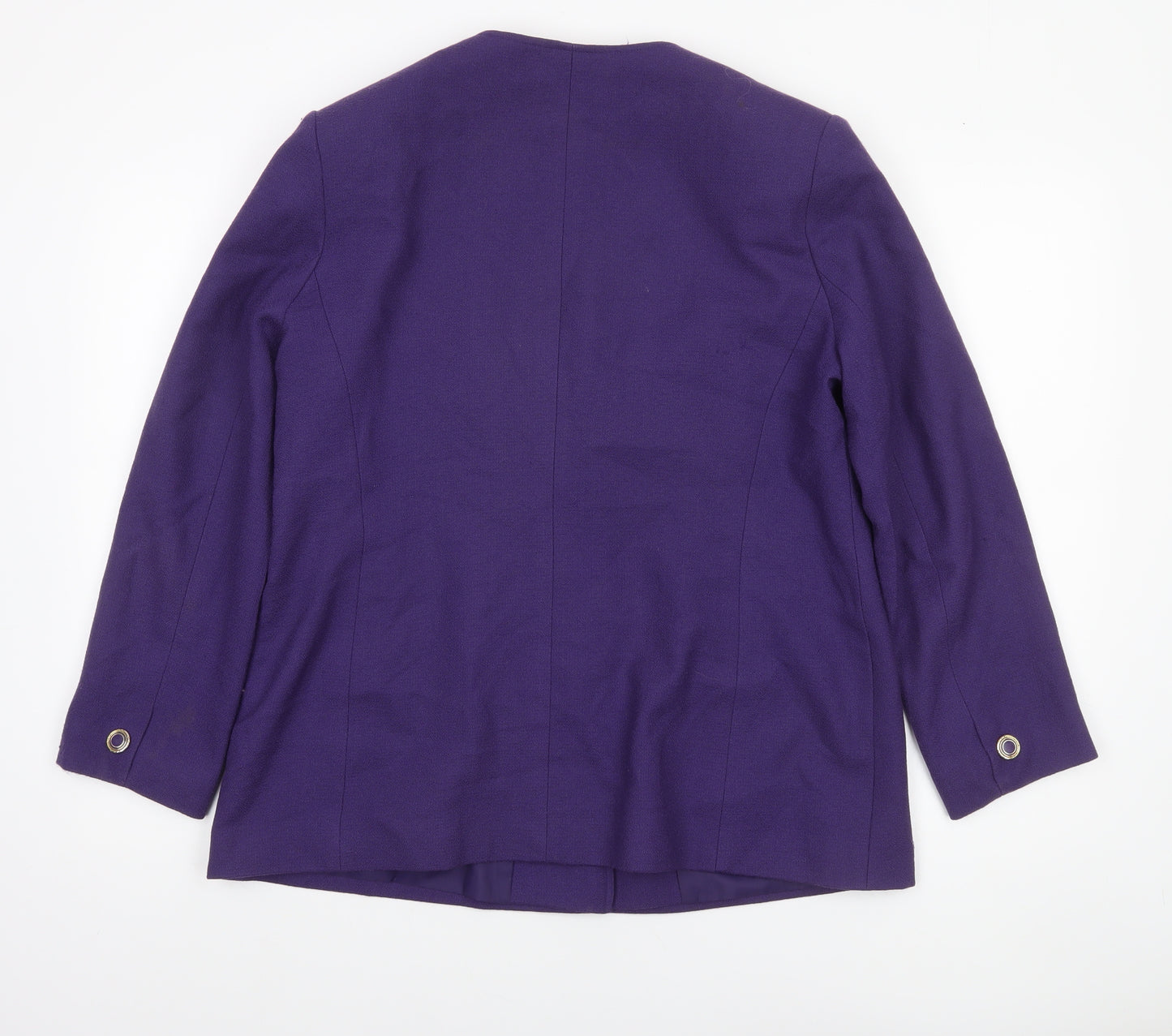 Eastex Women's Purple Wool Suit Jacket UK 16 Classic Lined Blazer