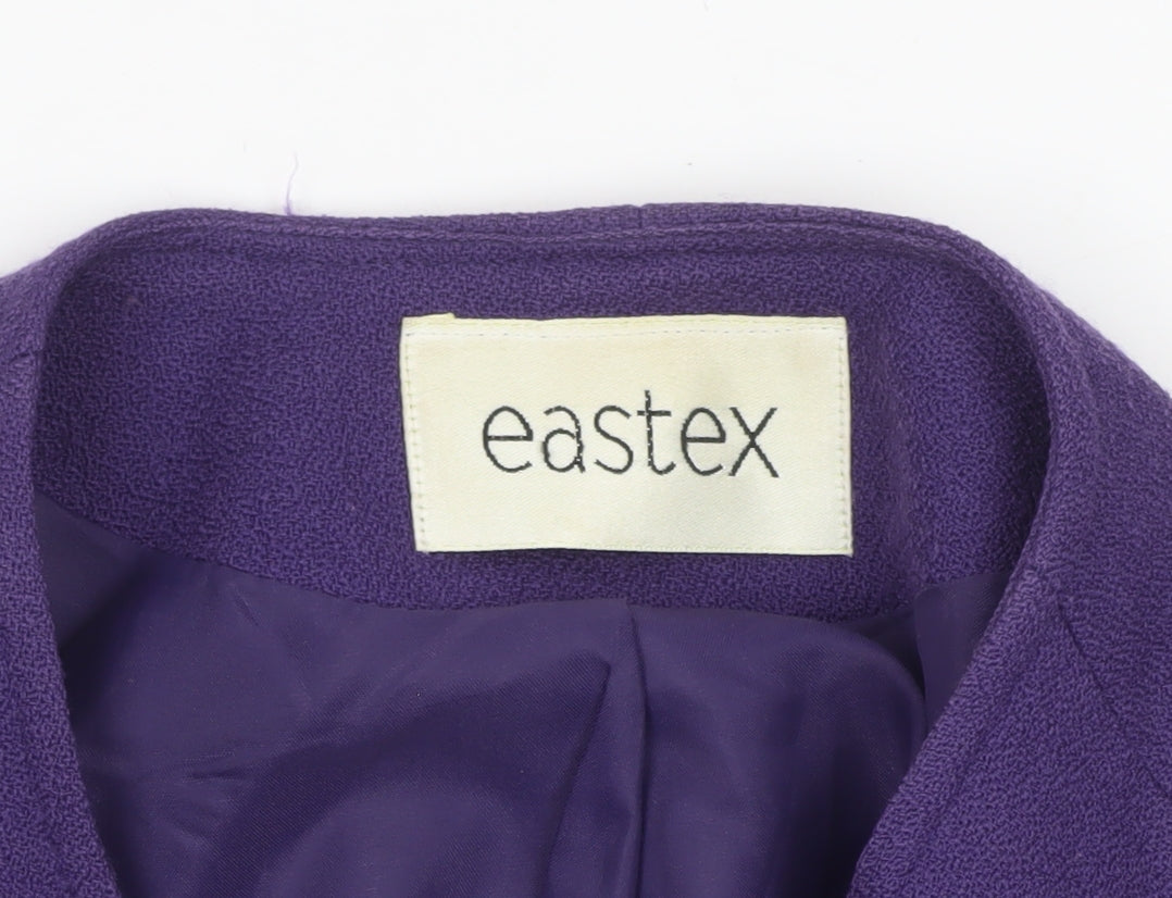 Eastex Women's Purple Wool Suit Jacket UK 16 Classic Lined Blazer