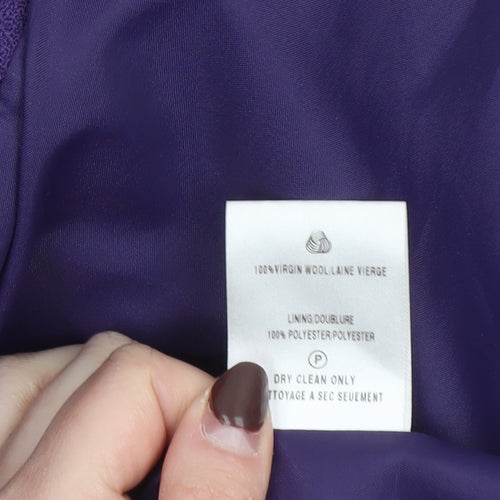 Eastex Women's Purple Wool Suit Jacket UK 16 Classic Lined Blazer