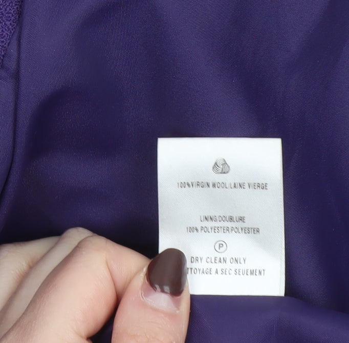 Eastex Women's Purple Wool Suit Jacket UK 16 Classic Lined Blazer