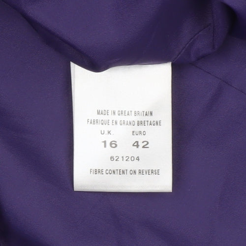 Eastex Women's Purple Wool Suit Jacket UK 16 Classic Lined Blazer