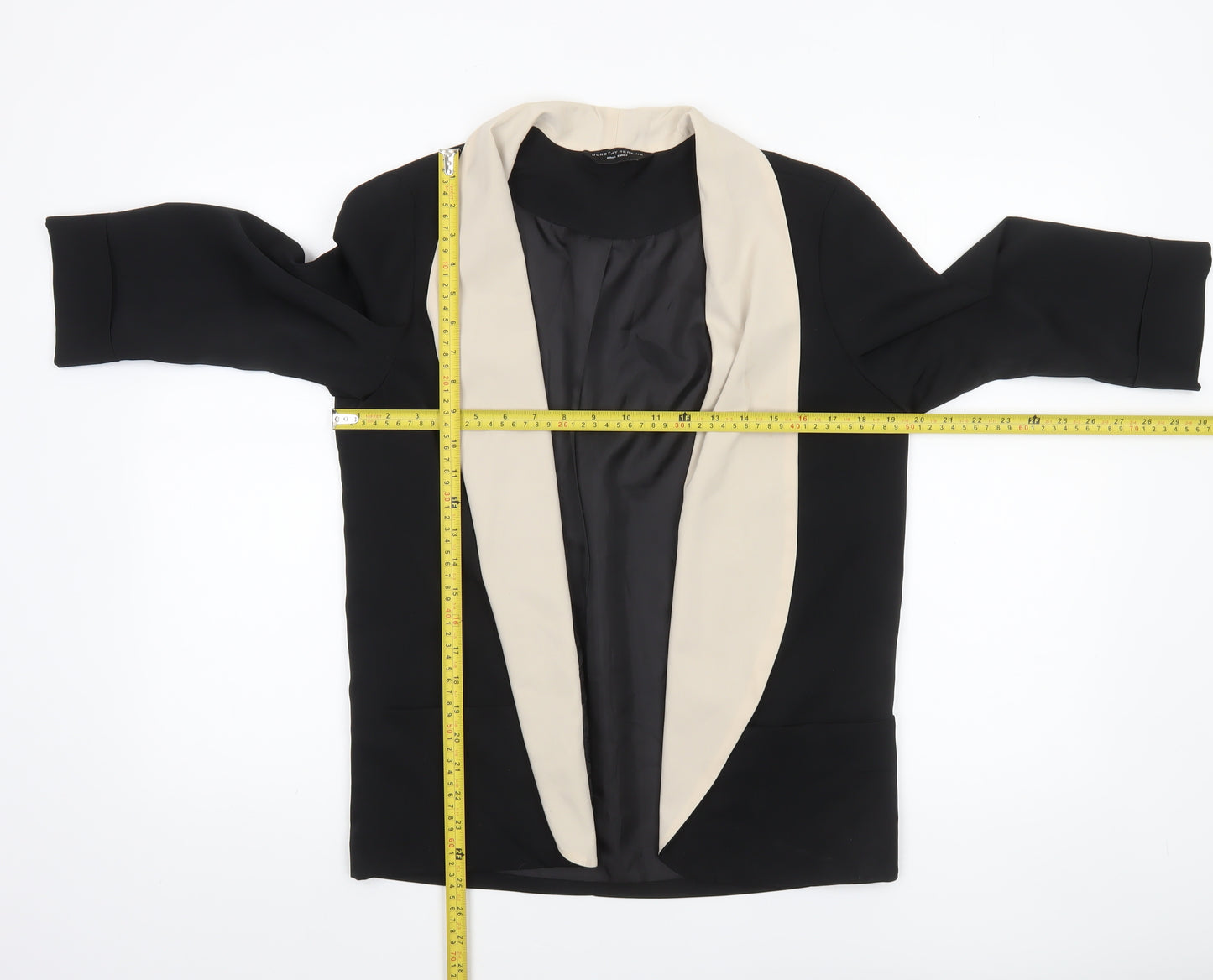Dorothy Perkins Women’s Black Blazer Jacket Size S Contrast Trim Workwear