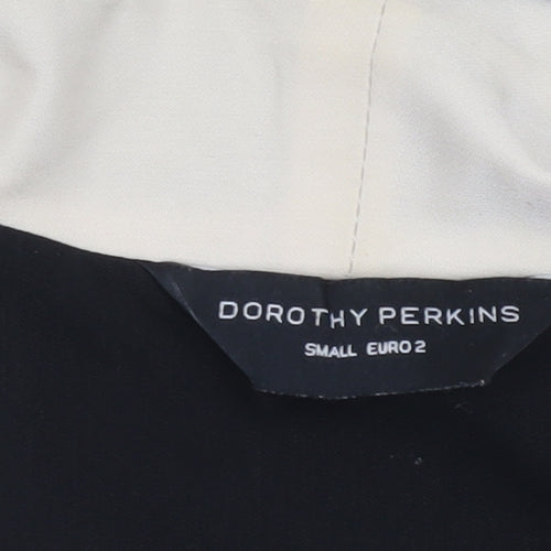 Dorothy Perkins Women’s Black Blazer Jacket Size S Contrast Trim Workwear