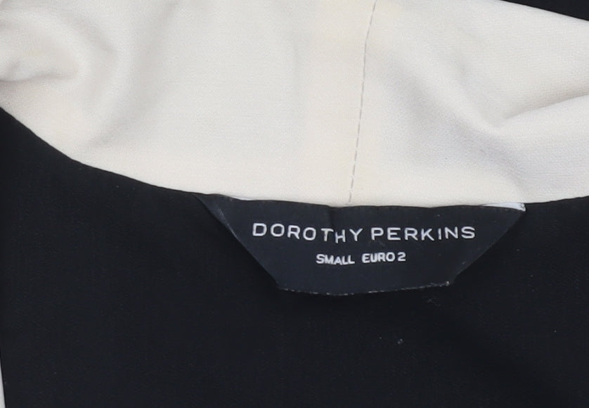 Dorothy Perkins Women’s Black Blazer Jacket Size S Contrast Trim Workwear
