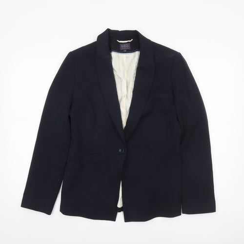 Marks and Spencer Women's Black Size 12 Single-Breasted Blazer