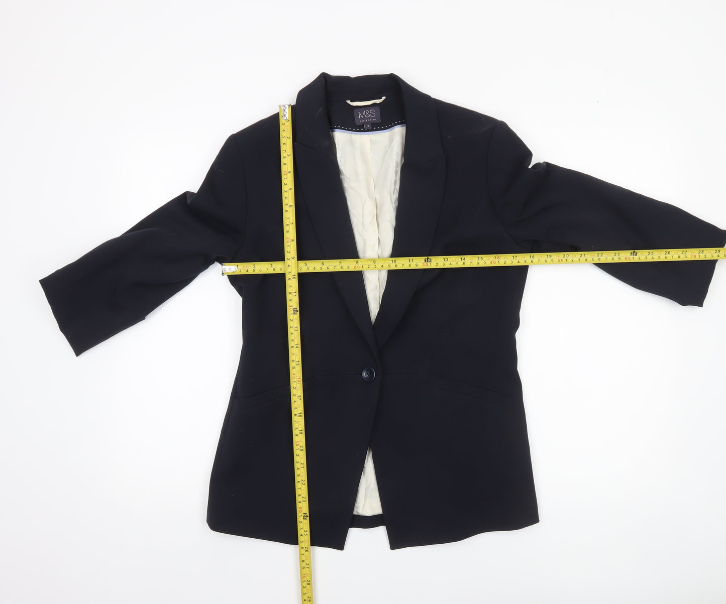 Marks and Spencer Women's Black Size 12 Single-Breasted Blazer