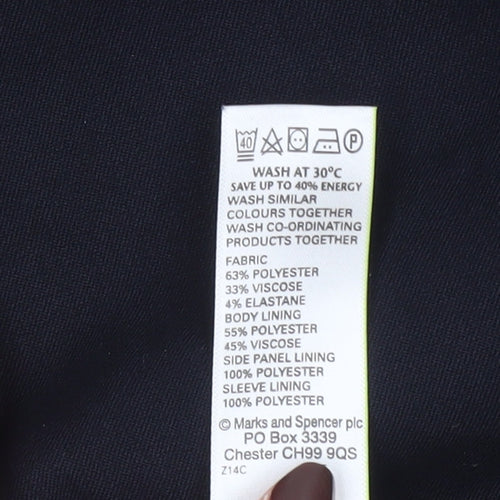Marks and Spencer Women's Black Size 12 Single-Breasted Blazer