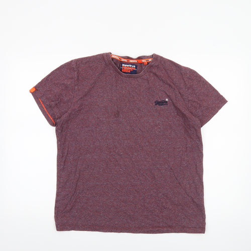 Superdry Men’s Red Crew Neck Cotton T-Shirt Size L