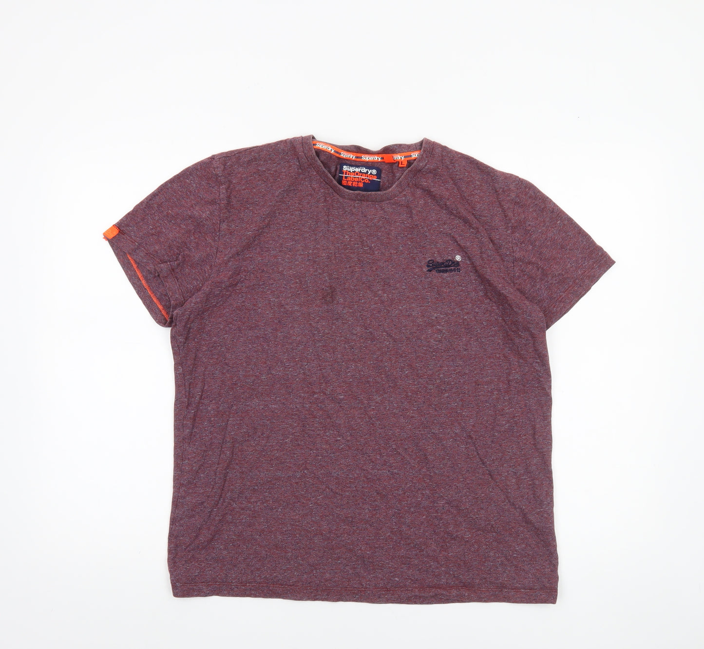 Superdry Men’s Red Crew Neck Cotton T-Shirt Size L