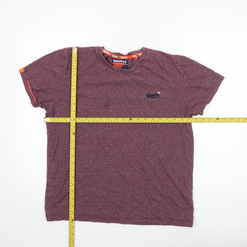 Superdry Men’s Red Crew Neck Cotton T-Shirt Size L