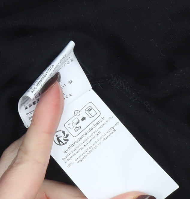 BOSS Men's Black Cotton Crew Neck Short Sleeve T-Shirt L