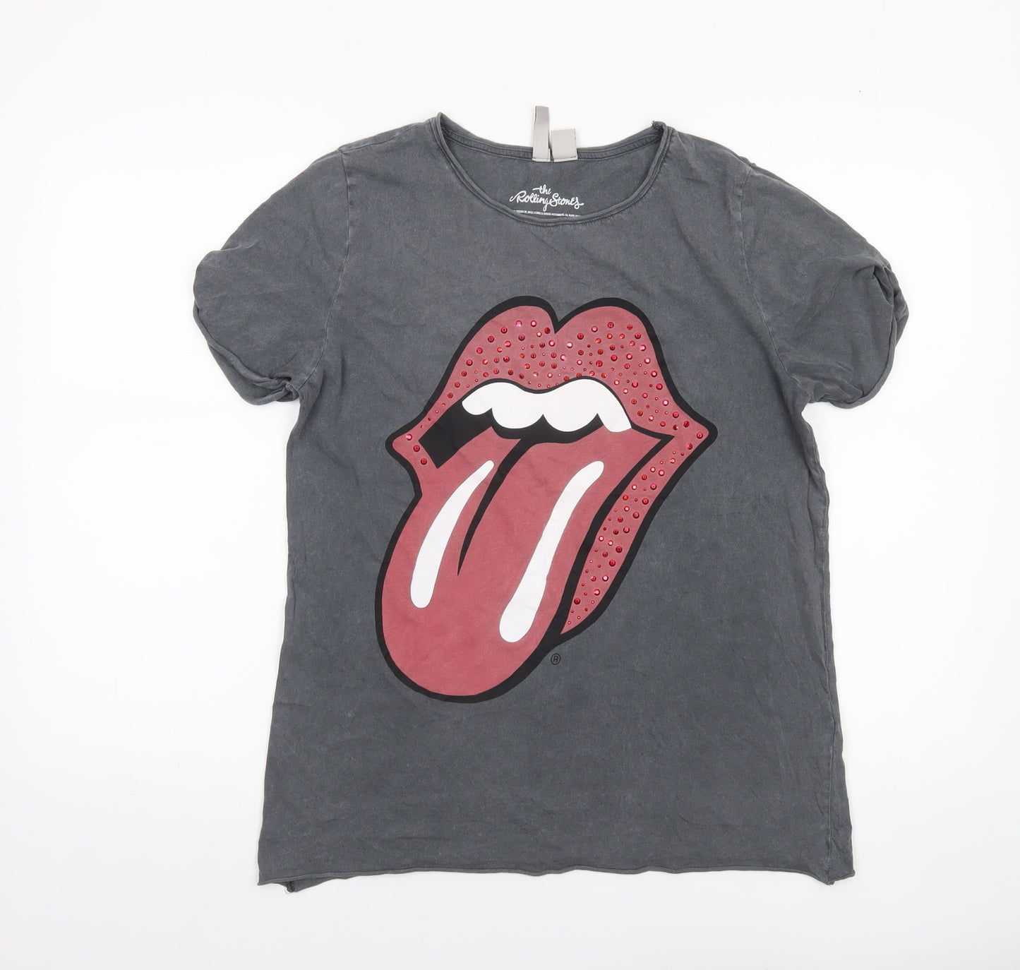 H&M Divided Rolling Stones Grey T-Shirt Women’s Small Rock Graphic