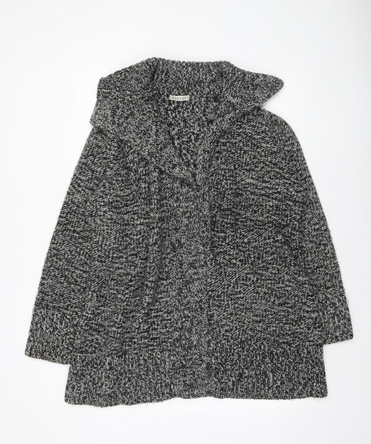 George Women Grey Black Knit Long Sleeve Open Cardigan Size 20