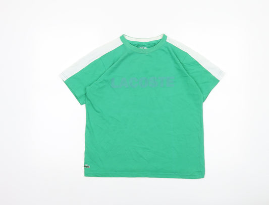 Lacoste Boys Green Short Sleeve Sports T-Shirt Size 14 Years