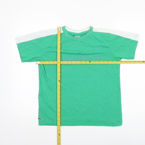 Lacoste Boys Green Short Sleeve Sports T-Shirt Size 14 Years