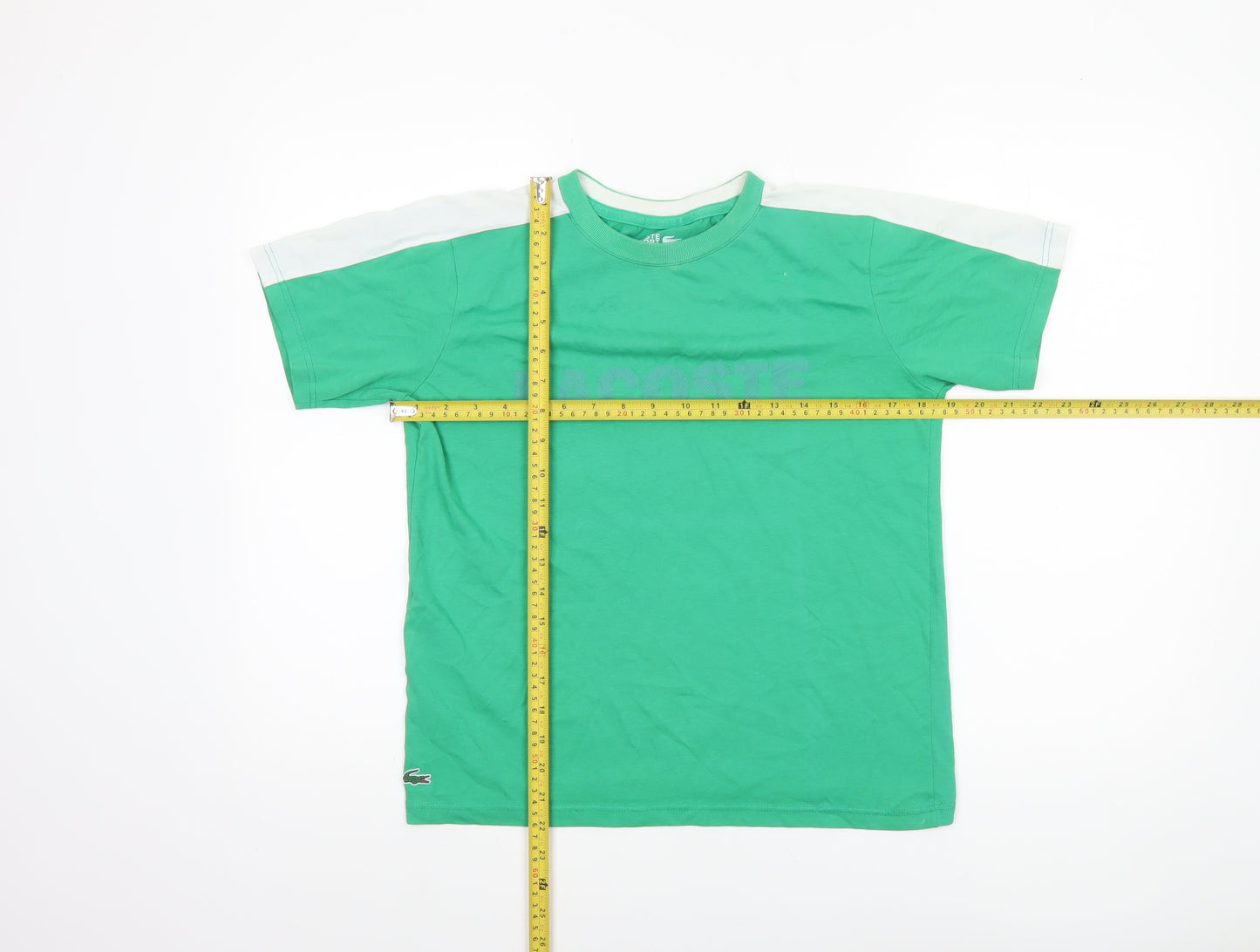 Lacoste Boys Green Short Sleeve Sports T-Shirt Size 14 Years