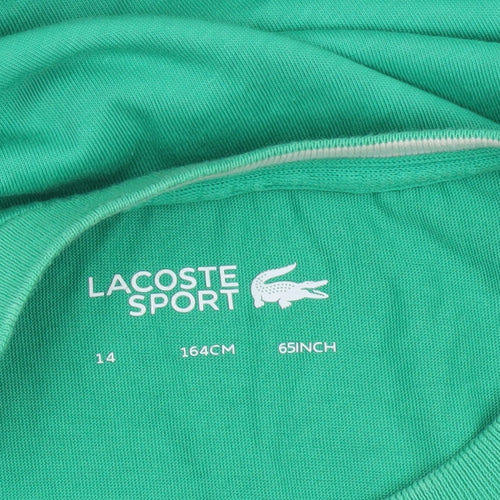 Lacoste Boys Green Short Sleeve Sports T-Shirt Size 14 Years