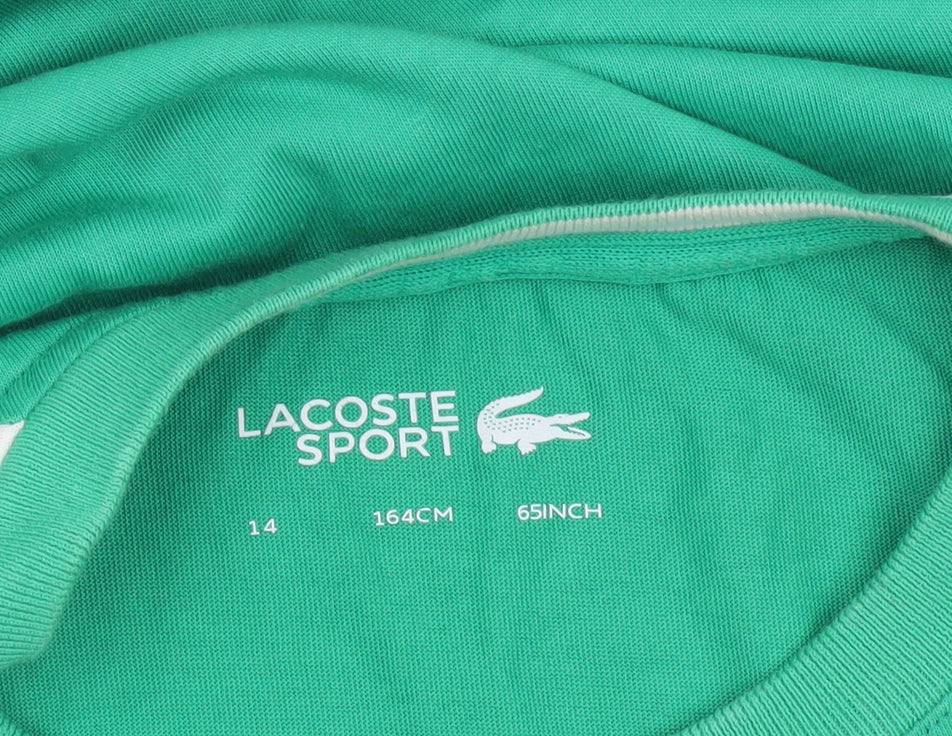 Lacoste Boys Green Short Sleeve Sports T-Shirt Size 14 Years
