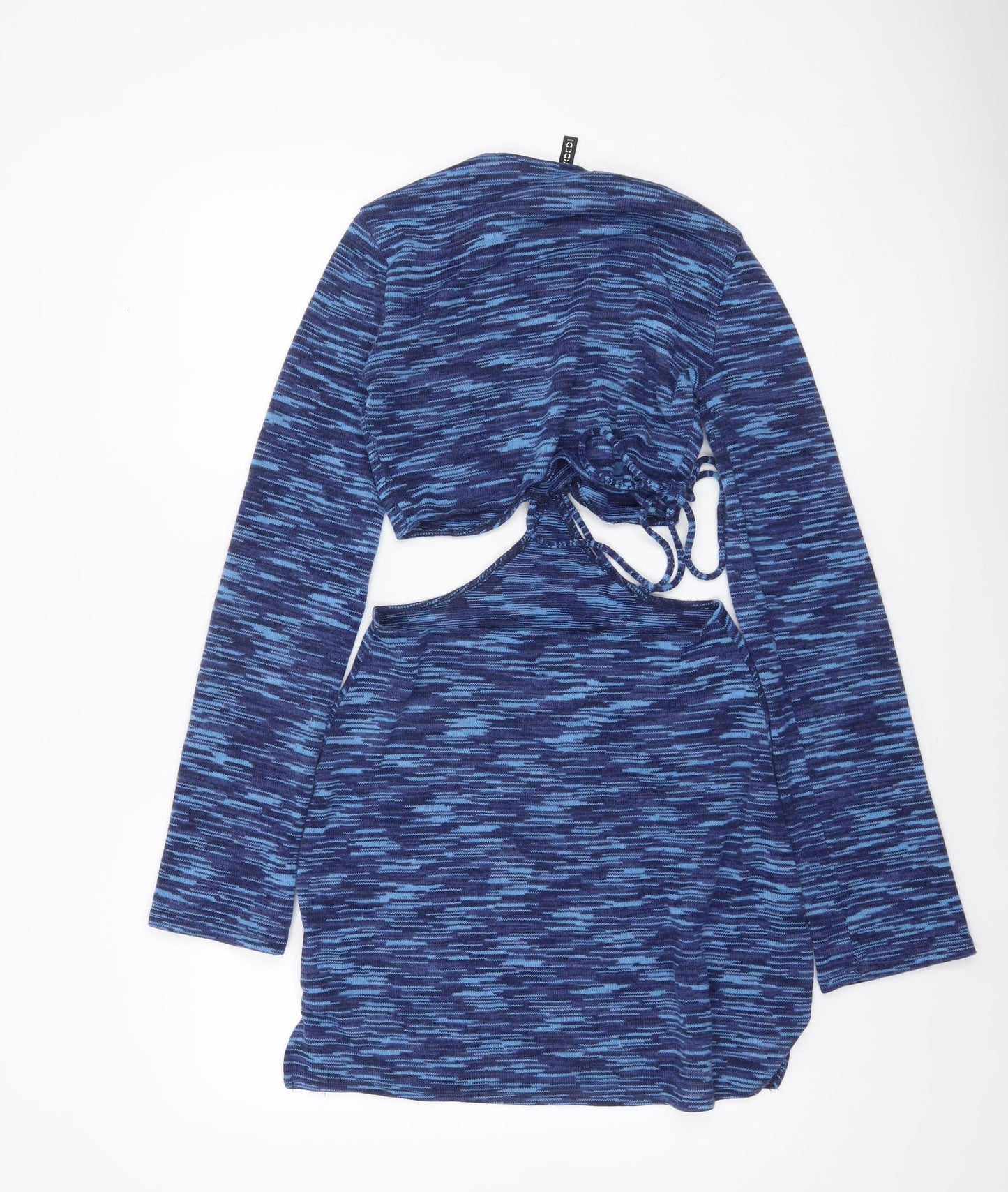 H&M Divided Women’s Blue Striped Bodycon Cut Out Mini Dress Size 8