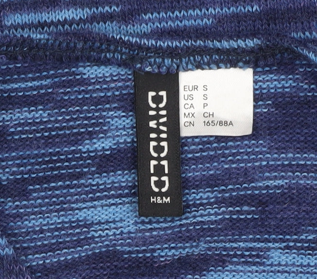 H&M Divided Women’s Blue Striped Bodycon Cut Out Mini Dress Size 8