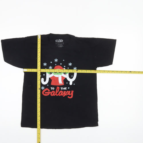 Star Wars Boys Black M Christmas Baby Yoda Graphic Cotton T-Shirt