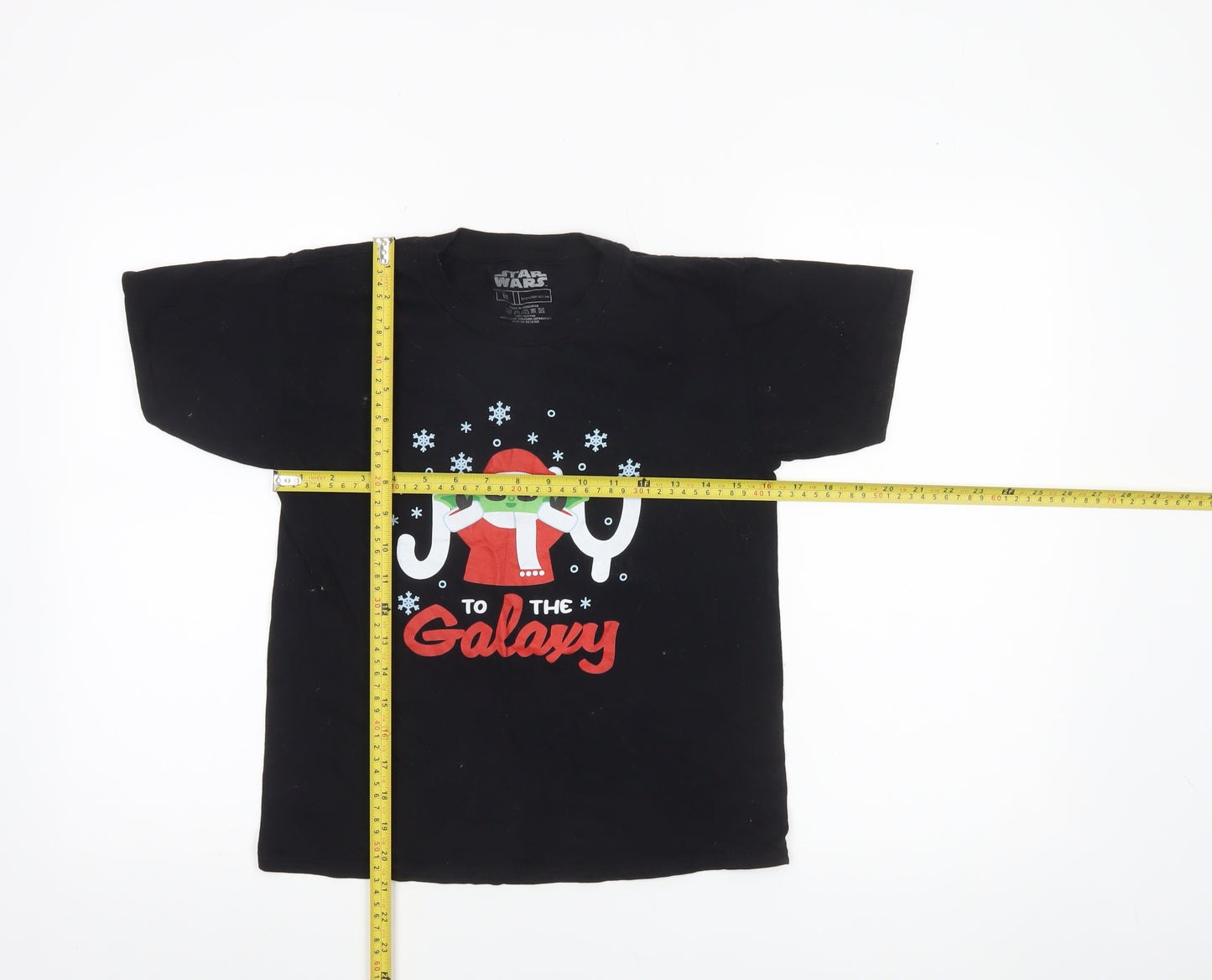 Star Wars Boys Black M Christmas Baby Yoda Graphic Cotton T-Shirt