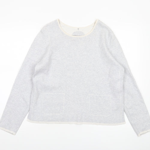 Gerry Weber Women’s Grey Cotton Blend Long Sleeve Jumper Size 10