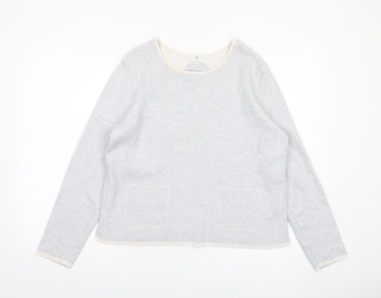 Gerry Weber Women’s Grey Cotton Blend Long Sleeve Jumper Size 10
