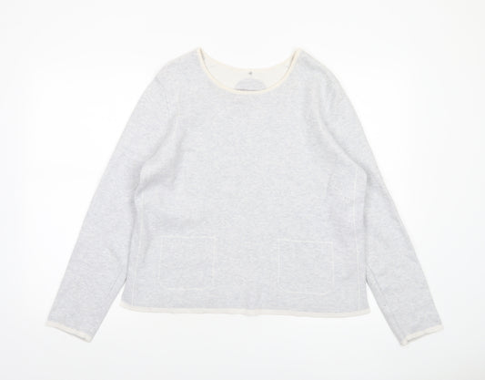Gerry Weber Women’s Grey Cotton Blend Long Sleeve Jumper Size 10