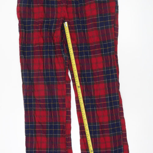 Barbour Men's Red Check Cotton Lounge Pants Size L