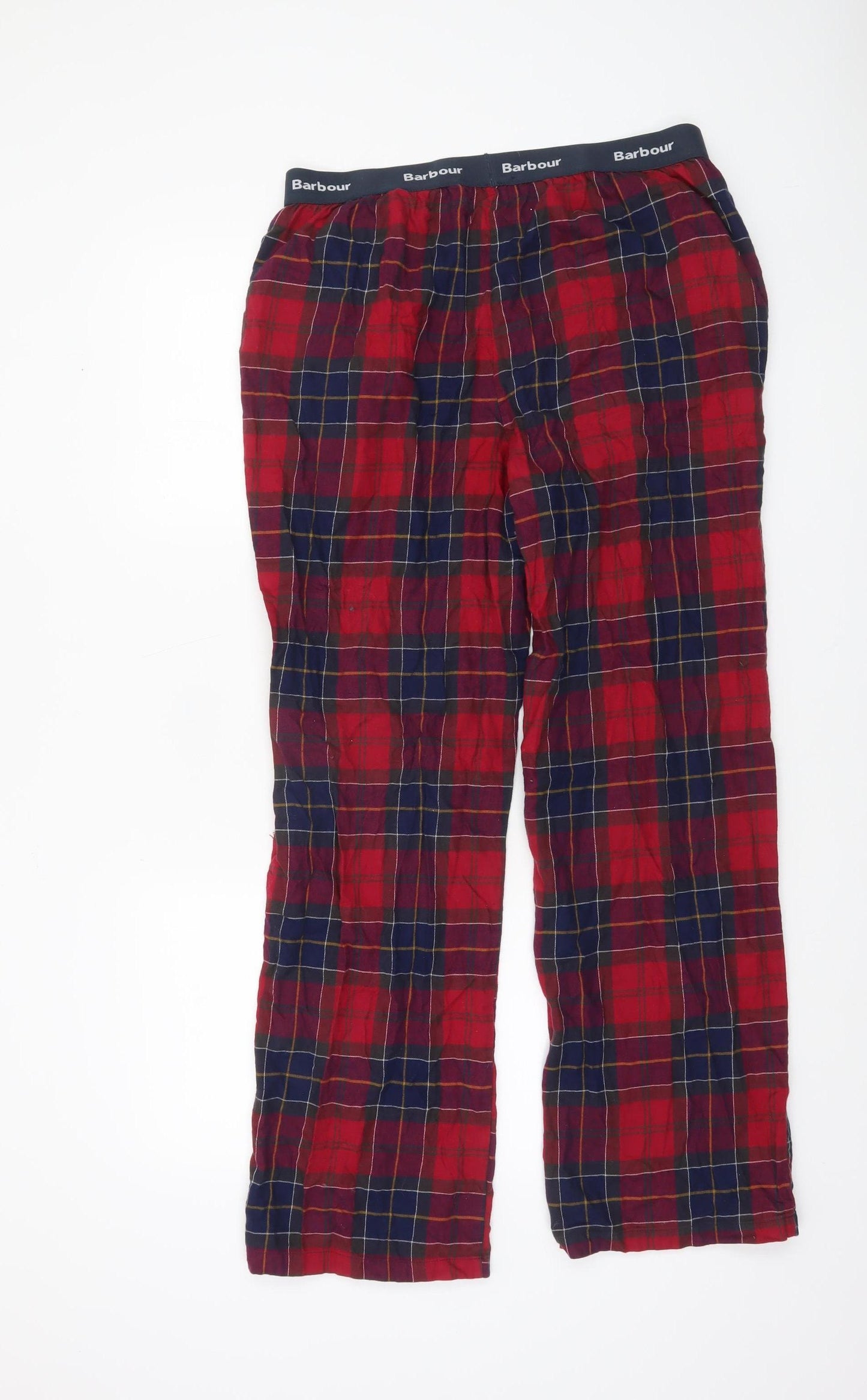 Barbour Men's Red Check Cotton Lounge Pants Size L
