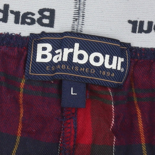 Barbour Men's Red Check Cotton Lounge Pants Size L