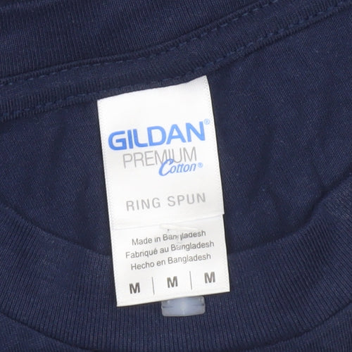 Gildan Mens Blue Funny 1972 Retro Graphic Short Sleeve T-Shirt Size M