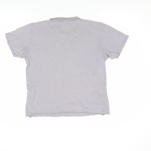 Topshop Petite Women's Grey Embroidered T-Shirt XS