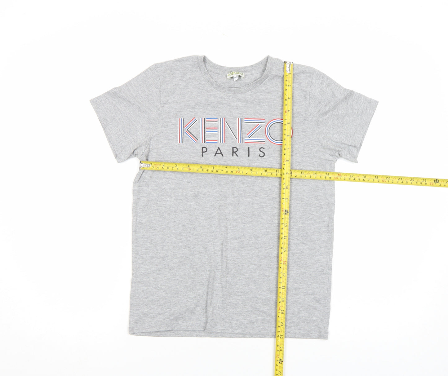 Kenzo Girls Grey Logo T-Shirt 12 Years Lightweight Cotton Top