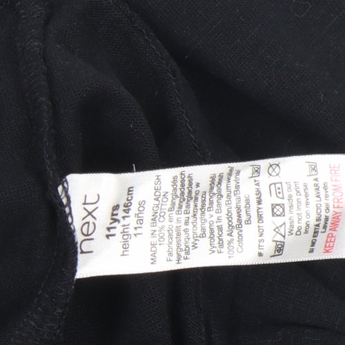 Next Boys Black Pullover Hoodie 11 Years Graphic Sports Design