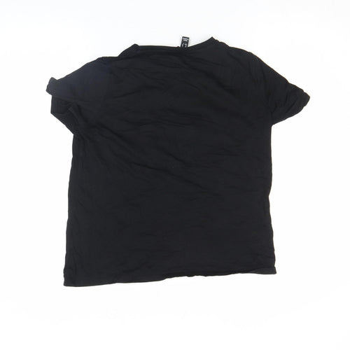 New Look Women's Black Graphic Paris Cotton T-Shirt Size 12