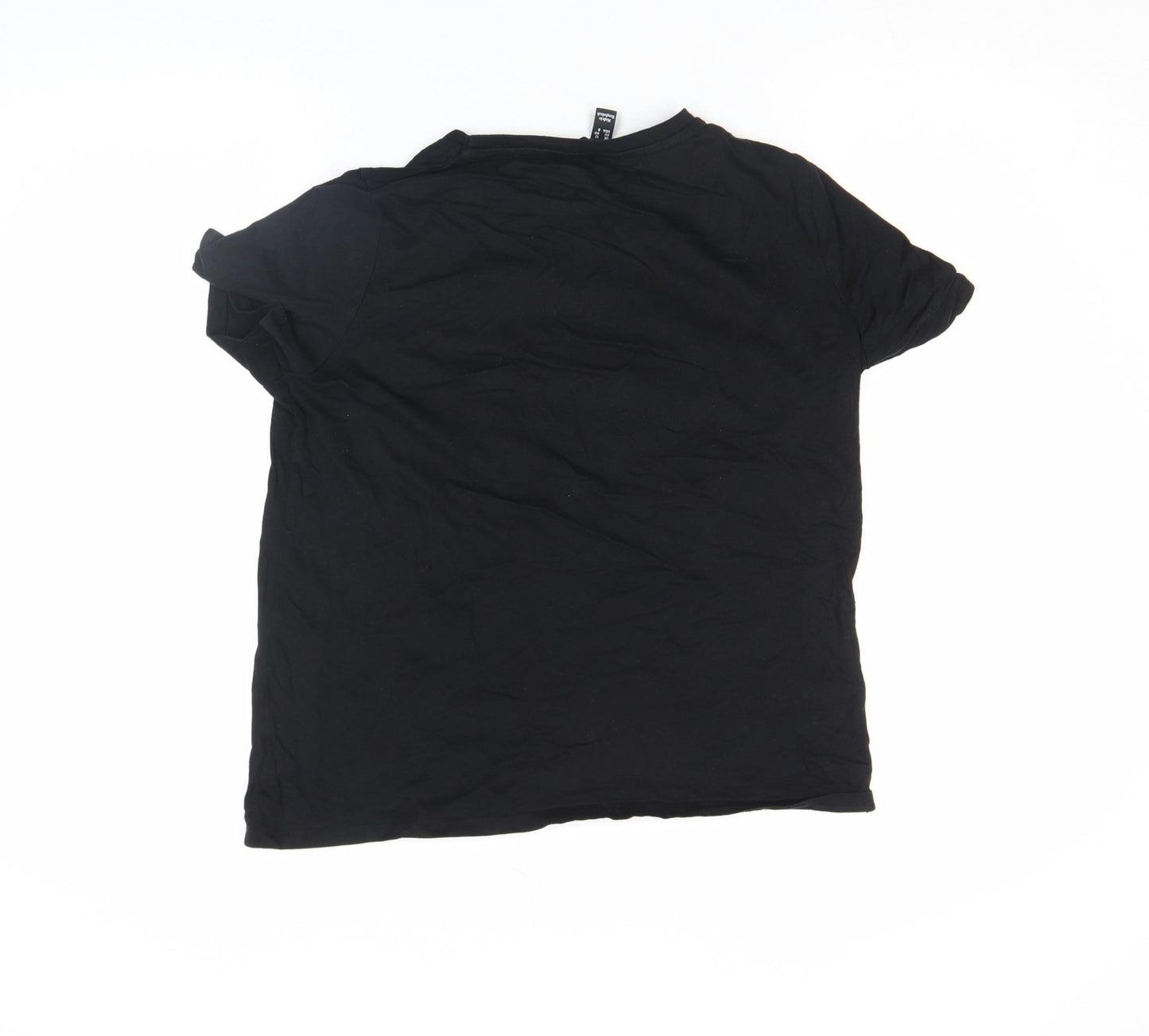 New Look Women's Black Graphic Paris Cotton T-Shirt Size 12