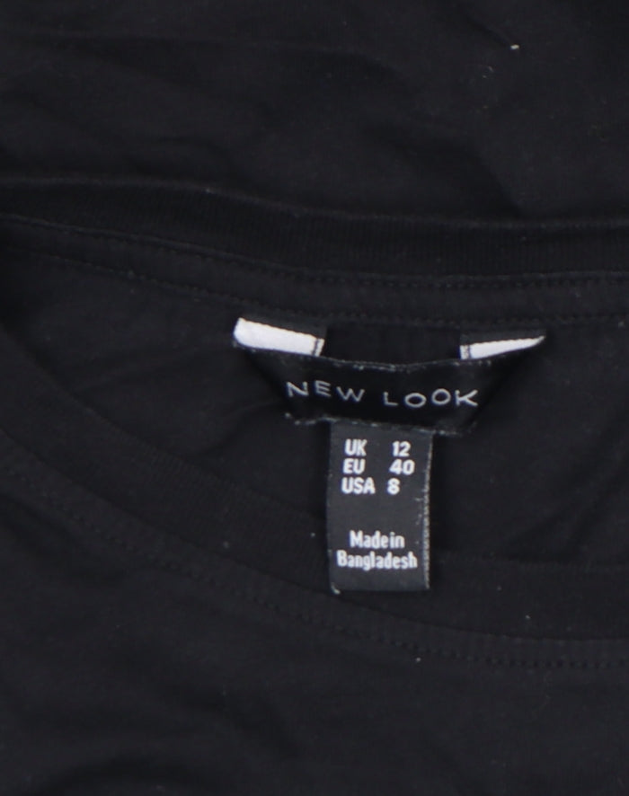 New Look Women's Black Graphic Paris Cotton T-Shirt Size 12