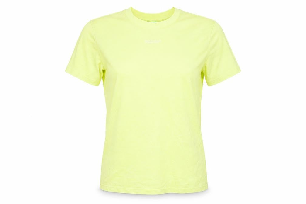 United Colors of Benetton Women's Yellow Cotton T-Shirt Size S