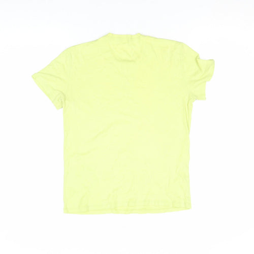United Colors of Benetton Women's Yellow Cotton T-Shirt Size S
