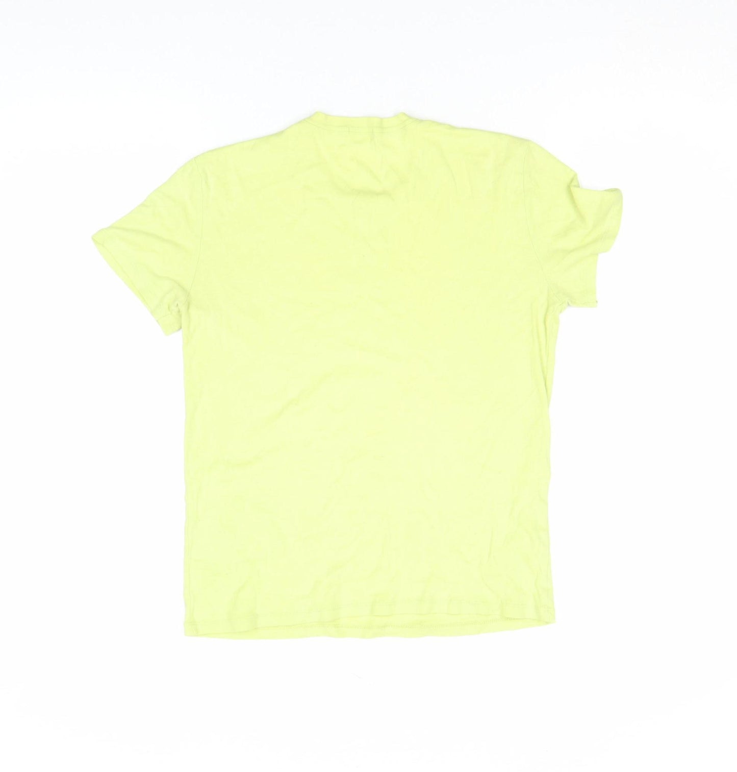 United Colors of Benetton Women's Yellow Cotton T-Shirt Size S