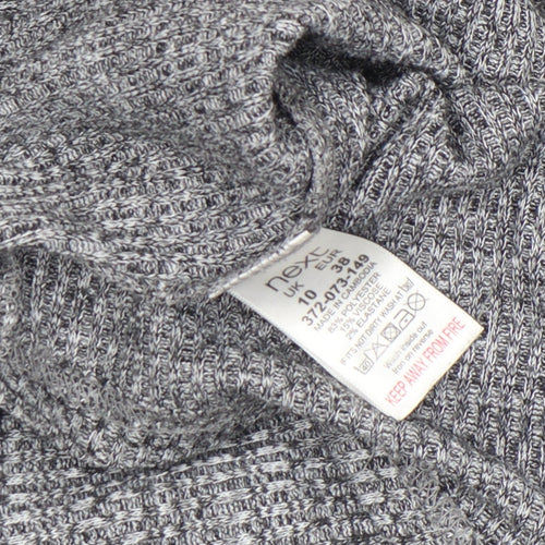 Next Women Grey Long Sleeve Jersey Button Henley Top Size 10