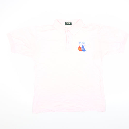 Cutting Green Women's Pink Cotton Polo Shirt Size S