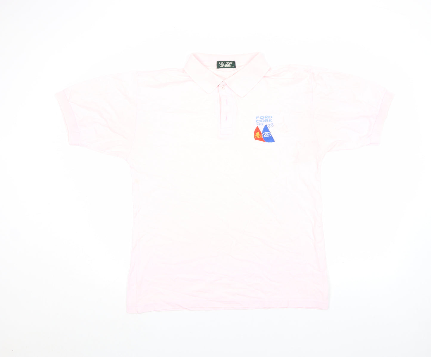 Cutting Green Women's Pink Cotton Polo Shirt Size S