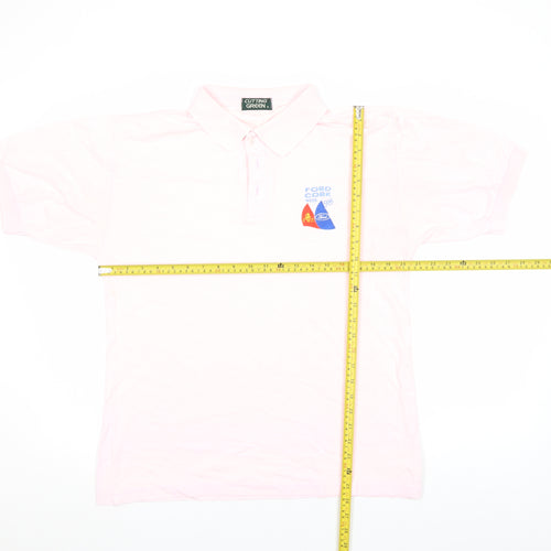 Cutting Green Women's Pink Cotton Polo Shirt Size S