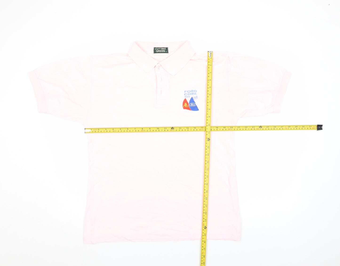 Cutting Green Women's Pink Cotton Polo Shirt Size S