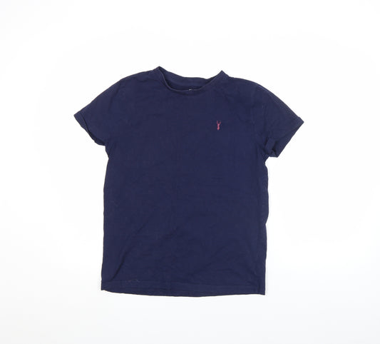 Next Boys Blue Short Sleeve Cotton Embroidered T-Shirt 6 Years