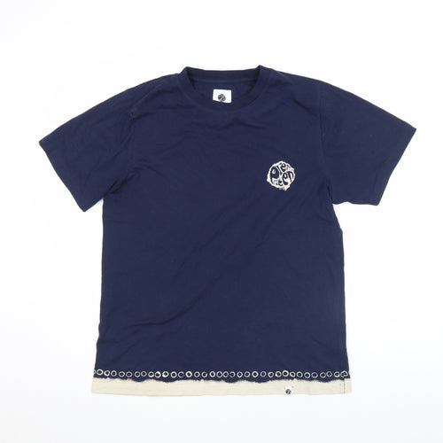 Pretty Green Unisex Blue Cotton Short Sleeve Crew Neck T-Shirt M